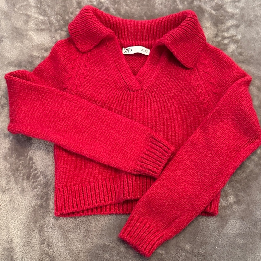Zara V-Neck Pink Women's Sweater